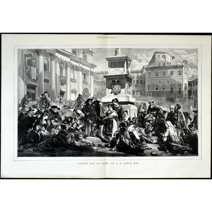 EASTER DAY AT ROME 1872 John Frederick Lewis VICTORIAN ENGRAVING
