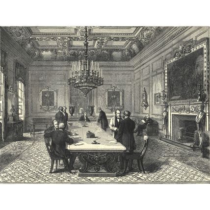 HALL OF THE DRAPERS’ COMPANY 1872 VICTORIAN ENGRAVING