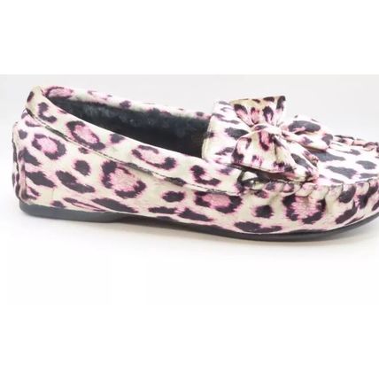 Ladies Slippers Pink & Black Animal Print Gift Footwear UK Sizes 5