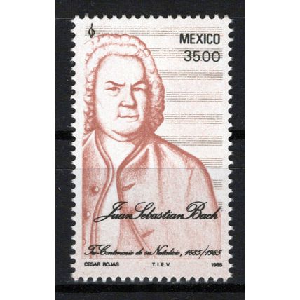 Mexico 1377 MNH Johann Sebastian Bach, Music Zayix Stamps 1224S0136M