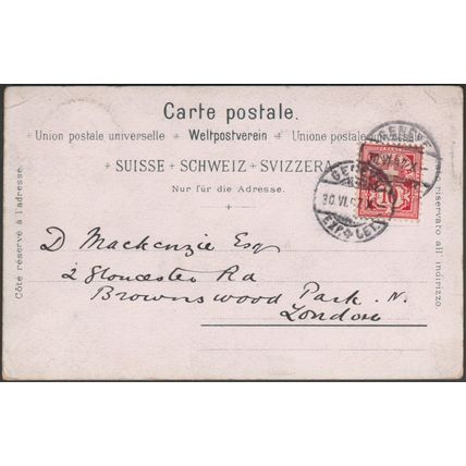 Souvenir de Genève, Genève et le Mont Blanc, 1897 - Henri Schlumpf CPA