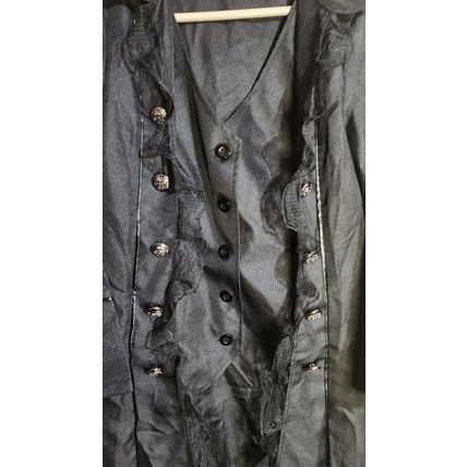 Lace Steampunk Victorian Gothic Tailcoat Cosplay Costume Jacket BLACK MEDIUM