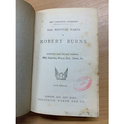 c1886 THE POETICAL WORKS OF ROBERT BURNS ANTIQUE HARDBACK BOOK (P3)