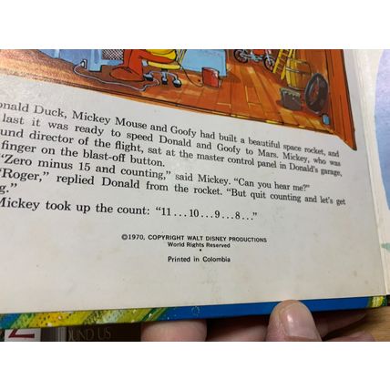 1970 WALT DISNEY'S DONALD DUCK THE POP UP ASTRONAUT VINTAGE HARDBACK BOOK (P4)