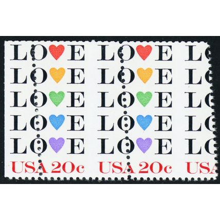 2072, MNH 20¢ Large Misperfed Shift Freaky Error Pair * Stuart Katz