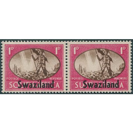 Swaziland 1945 1d brown & carmine Victory SG39 MNH pair