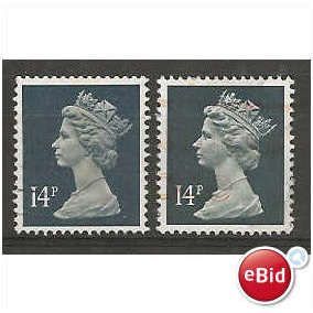 X903 14p Deep Blue (1 centre band).Fine Used.