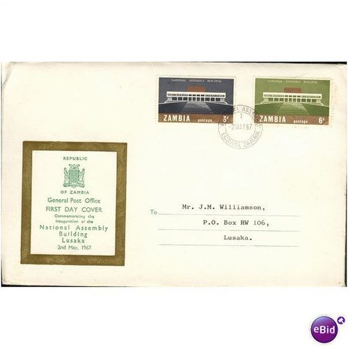 Zambia FDC 1967 - SG 120-121 - Inaugeration Of National Assembly Building Lusaka