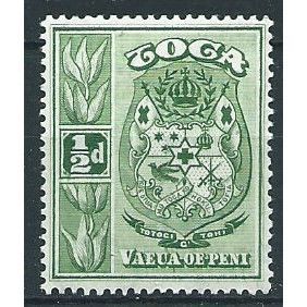 Tonga 1934 SG55 1/2d Yellow-Green Mounted Mint . ..