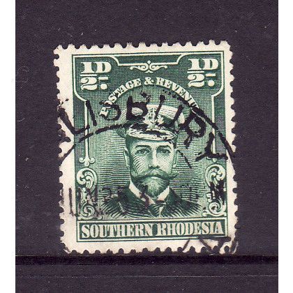 SOUTHERN RHODESIA 1924 SG 1 1/2d BLUE GREEN FINE USED#2