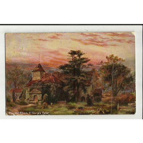 Surrey ESHER Old Church Art Postcard by Hildesheimer (5445)