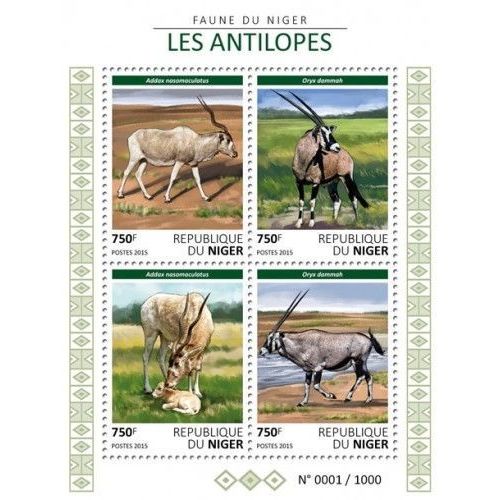 NIGER 2015 SHEET MNH ANTILOPES ANTELOPES WILDLIFE 6