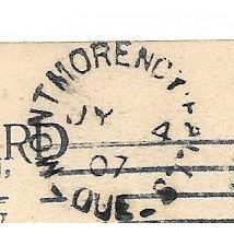 Montmorency Falls, Quebec split ring cancel, 1907,