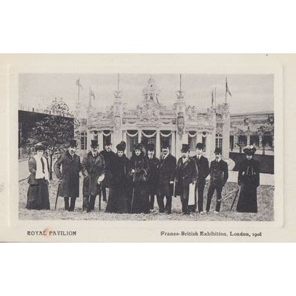 Royal Pavillion British Franco Exhibition Visitors London Antique Mint Postcard