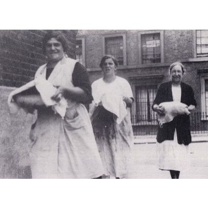 Sunday Dinner Cooking Cookery Limehouse River Thames Postcard
