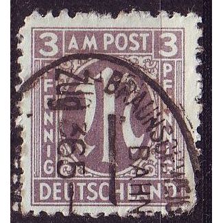 GERMANY Alliiert AmBri [1945] MiNr 0017 a A ( O/used ) [02] Banhpost