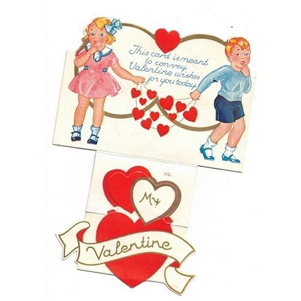 VINTAGE ' VALENTINE ' MY VALENTINE card 1930s
