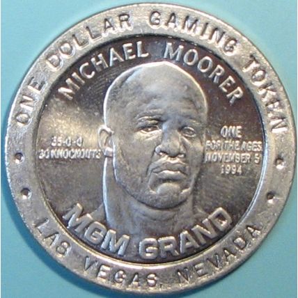 MGM Grand. $1 Casino Token. Las Vegas, NV. Michael Moorer. U06.