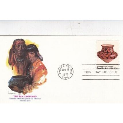 United States 1977 San Ildefonso FDC Santa Fe Cancel unaddressed VGC