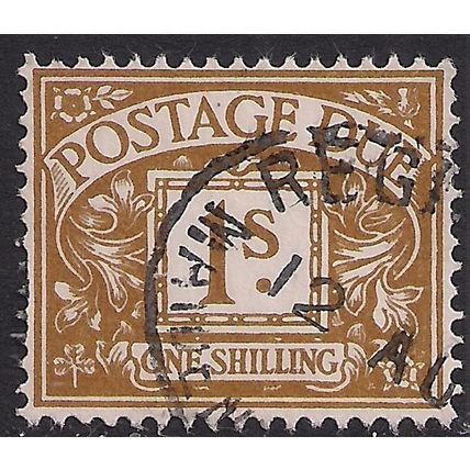 GB 1968 QE2 1/-d Ochre Postage Due Used SG D74 No Wmk ( G399 )