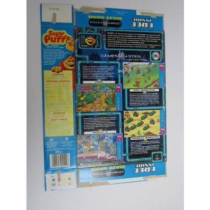 Quaker Sugar Puffs 1994 Cereal Box Gamesmaster Maze Game 320g Box only