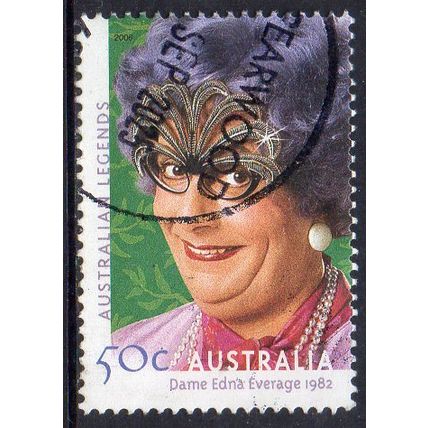 Australia 2006 Aust Legend Barry Humphries - Dame Edna Everage,1982 50c Sht Used