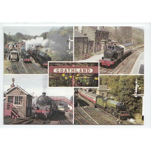 Steam Locomotives at Goathland Station Railway Postcard 050