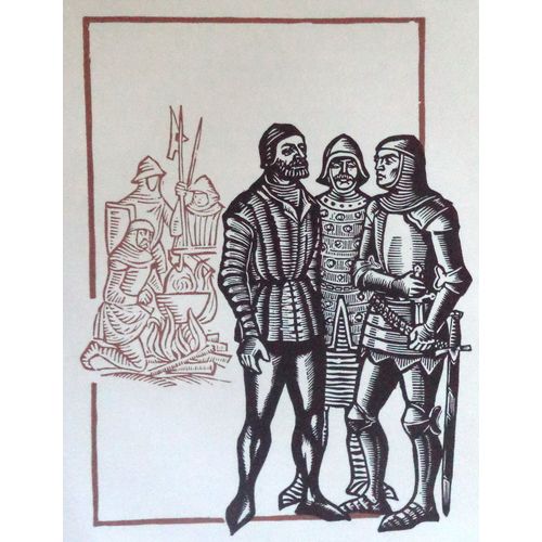 Vintage Woodcut Medieval Teutonic Polish Knights History War Print Litho Art 8
