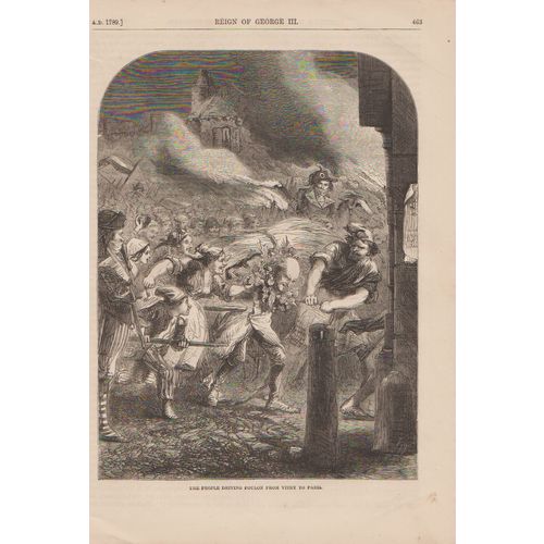 Print 1863 unframed 10 x 7 ins People drive Foulon fto Paris see others