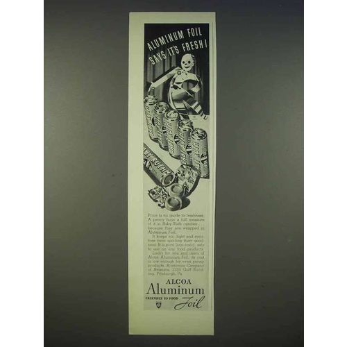 1939 Alcoa Aluminum Foil Ad - Says It's Fresh