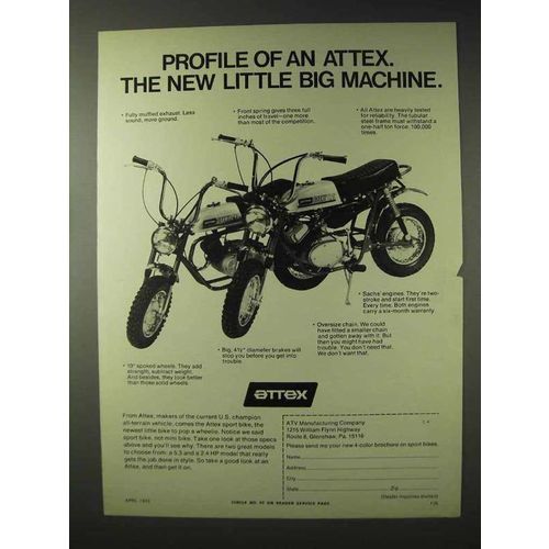 1972 Attex Sport 2.4, Sport 5.3 Motor Bike Ad - Profile