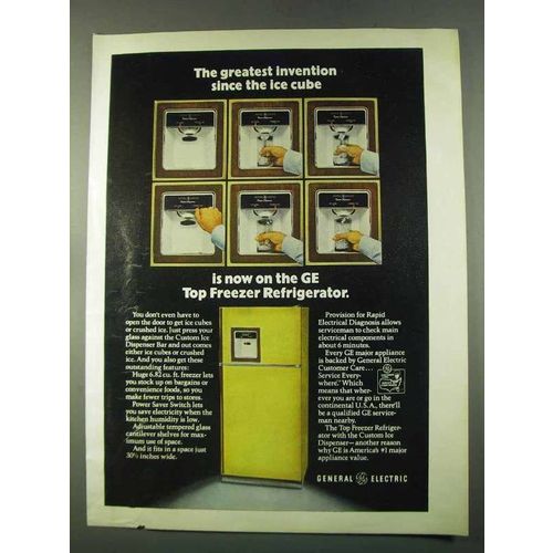 1974 General Electric Top Freezer Refrigerator Ad