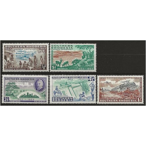 Southern Rhodesia 1953 Rhodes Centenary Set SG71-75 Mounted Mint . ..