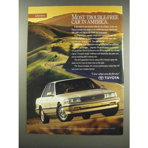 1991 Toyota Cressida Ad - Most trouble-free car in America