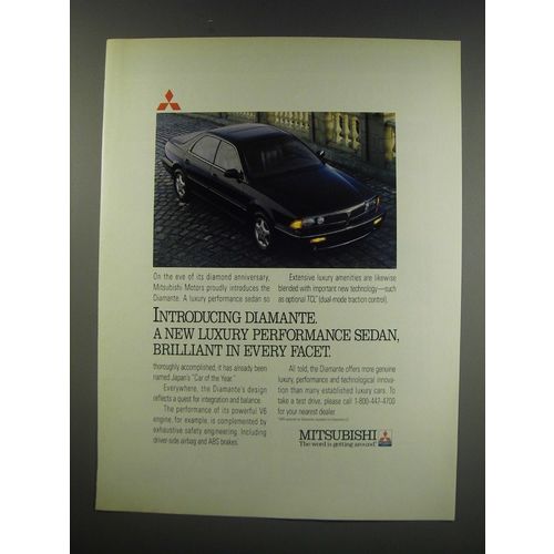 1991 Mitsubishi Diamante Sedan Ad - Introducing Diamante. A new luxury