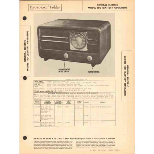 GENERAL ELECTRIC model 180 AM radio receiver Sams Photofact manual