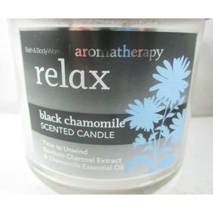 Bath & Body Works 3-wick 14.5 oz Candle Aromatherapy Relax Black Chamomile