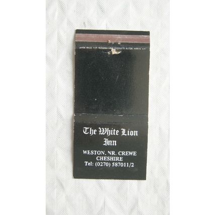 Matchbook cover The White Lion Inn, Weston nr Crewe