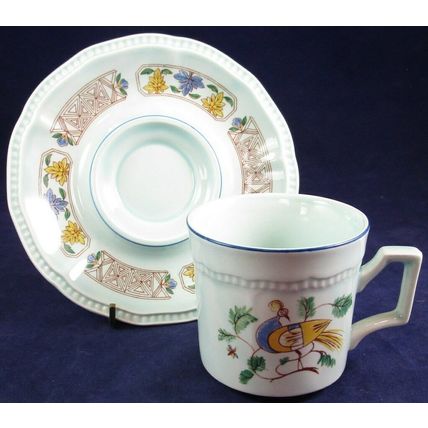 RARE Kensington Staffordshire Ironstone Cup & Saucer Set, Java Bird, England