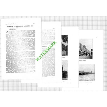 The Parish Of Lambeth London - 1900 Article (3 Parts)