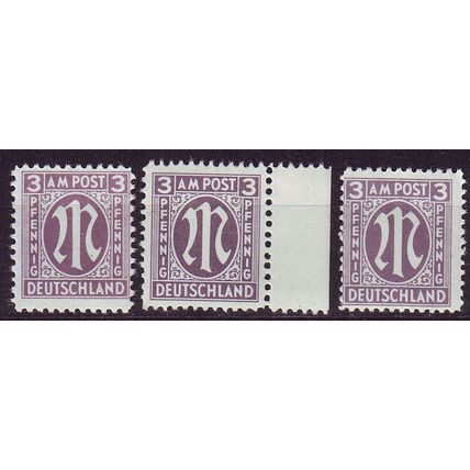 GERMANY Alliiert AmBri [1945] MiNr 0017 a A,C,D ( **/mnh )
