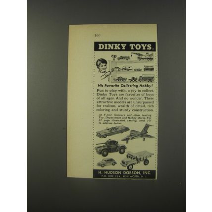 1956 Dinky Toys Advertisement - His favorite collecting hobby!