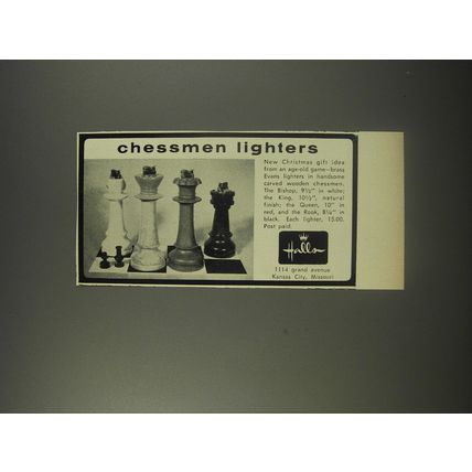 1956 Halls Cigarette Lighters Advertisement - Chessmen Lighters