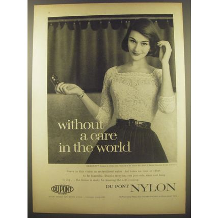 1956 Du Pont Nylon Advertisement - Debcraft Blouse - without a care in the world