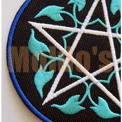 Wiccan Iron On Patch Badge Witch Celtic Star Embroidered Wiccan TyIron Pagan P54