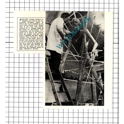 T Huxley Jones Broomfield Essex Basildon Sculpture - 1968 Clipping / Print
