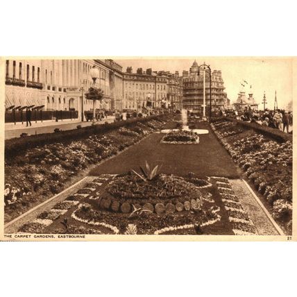 Carpet Gardens, Eastbourne, Sussex, England, 1950, Postcard