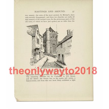 St Clements, Hastings, from Hill Street, Sussex, Book Illustration (Print), 1903