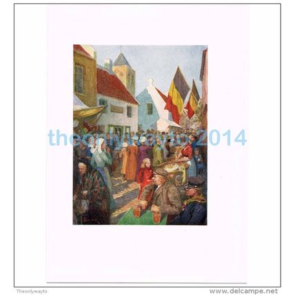 AT THE KERMESSE ADINKERQUE, BELGIUM, BOOK ILLUSTRATION (PRINT), 1908