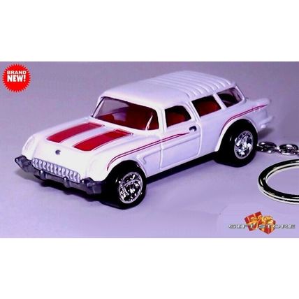 KEYCHAIN WHITE 54 CHEVY CORVETTE NOMAD CONCEPT GREAT GIFT For DESK DISPLAY